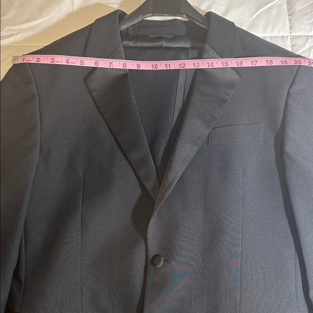 Black Tuxedo Satin Lapel Jacket 42R Pants 34L - Picture 13 of 14